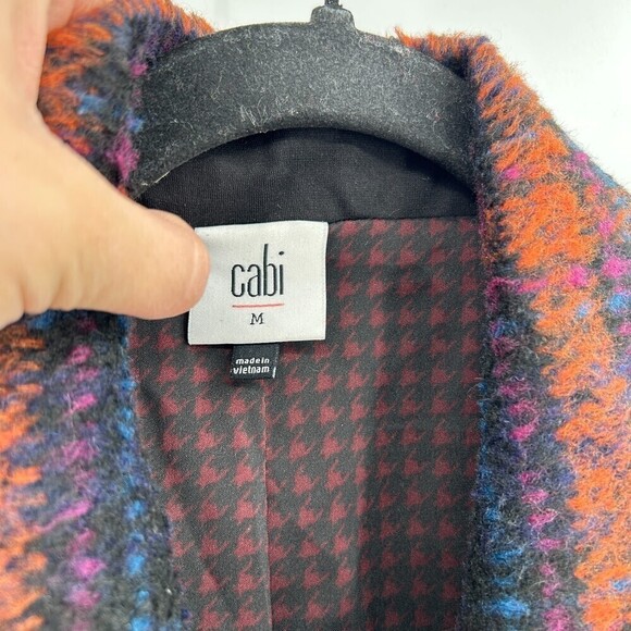 CABI Checkmate Jacket Wool Blue Orange Plaid Double Breasted Blazer Medium - Picture 8 of 9